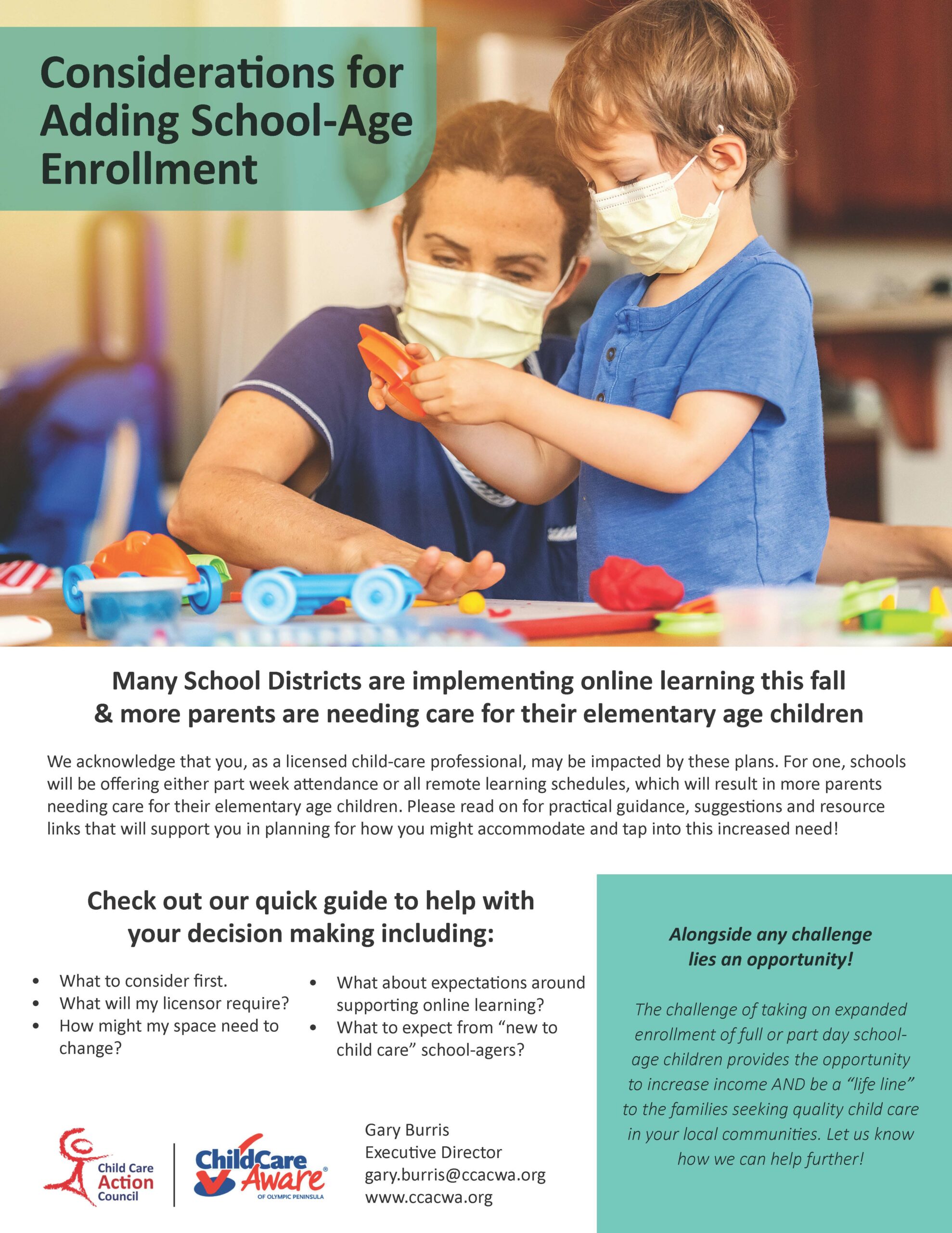 Considerations for Adding School Age Enrollment – Child Care Action Council